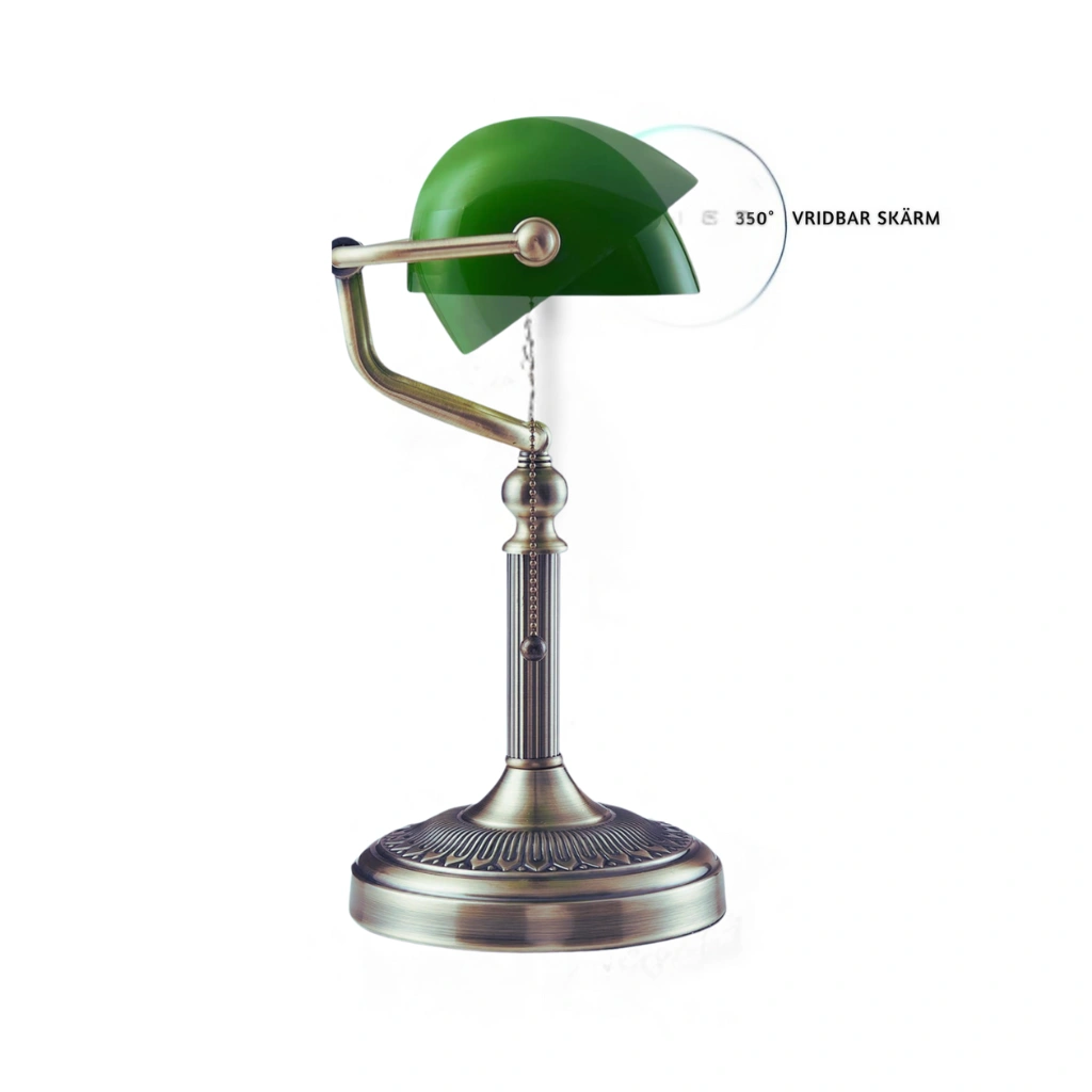 Klassisk Retro Bankirlampa med Dragströmbrytare – Grön Skärm - Bild 6