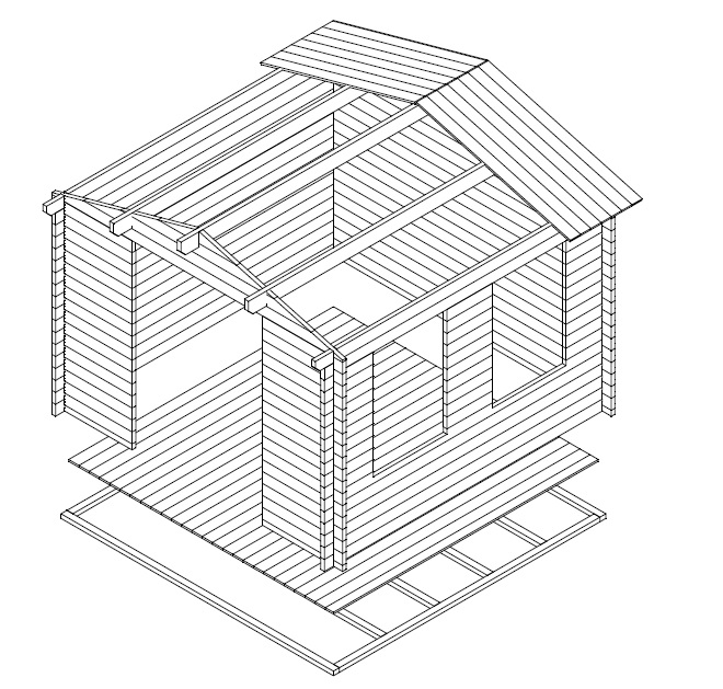 Friggebod “Nora B” 9m² / 3 x 3 m / 44mm - Bild 9