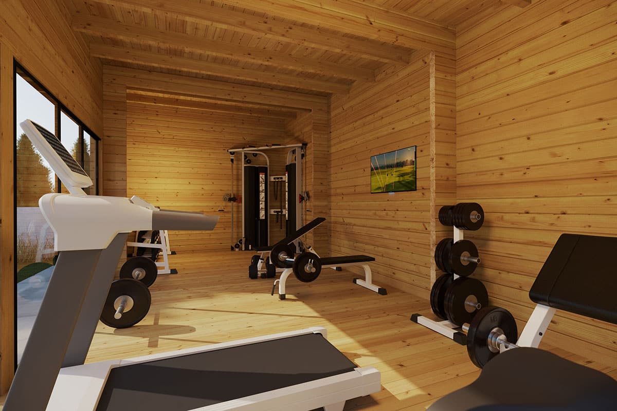 Timmerstuga för Golfsimulator “Ibiza” 33m² / 9 x 4 m / 70mm - Bild 5